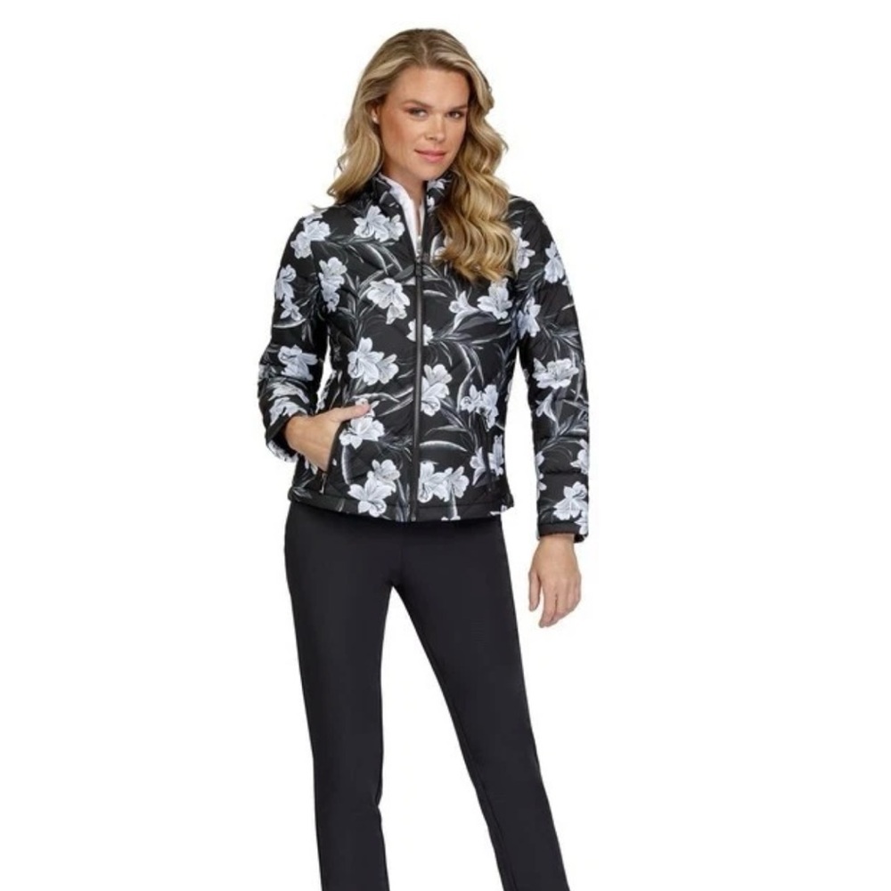 Tail golf Black and White Floral quilted Jacket